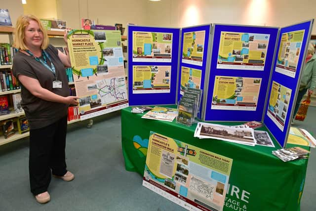 Place Officer at ELDC, Kate Giffen with the heritage boards. Photos: D.R.Dawson Photography