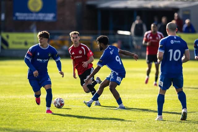 Gainsborough Trinity put Hyde to the sword on Saturday. Photo by Sean Cook, Foxby Media.