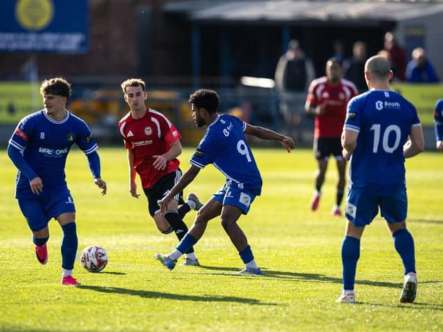 Gainsborough Trinity put Hyde to the sword on Saturday. Photo by Sean Cook, Foxby Media.
