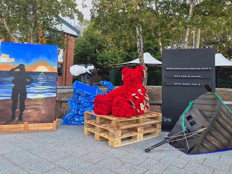 The five Remembrance sculptures created at Skegness Academy this year.