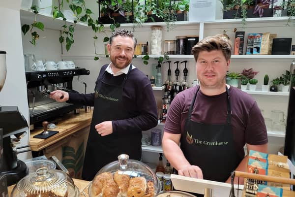 One of the businesses that benefitted: Dan Revell-Wiseman and Lee Revell-Wiseman of ‘The Greenhouse’ a Café in Church Street, Boston. They received Grant Funding from the programme towards items of kitchen equipment and to purchase the Barista Coffee Machine pictured.