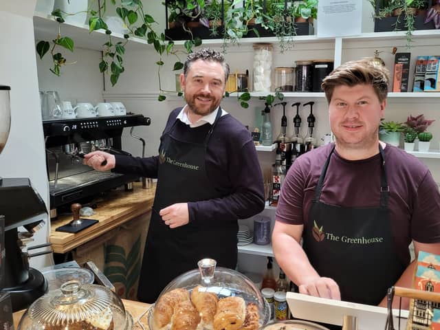 One of the businesses that benefitted: Dan Revell-Wiseman and Lee Revell-Wiseman of ‘The Greenhouse’ a Café in Church Street, Boston. They received Grant Funding from the programme towards items of kitchen equipment and to purchase the Barista Coffee Machine pictured.