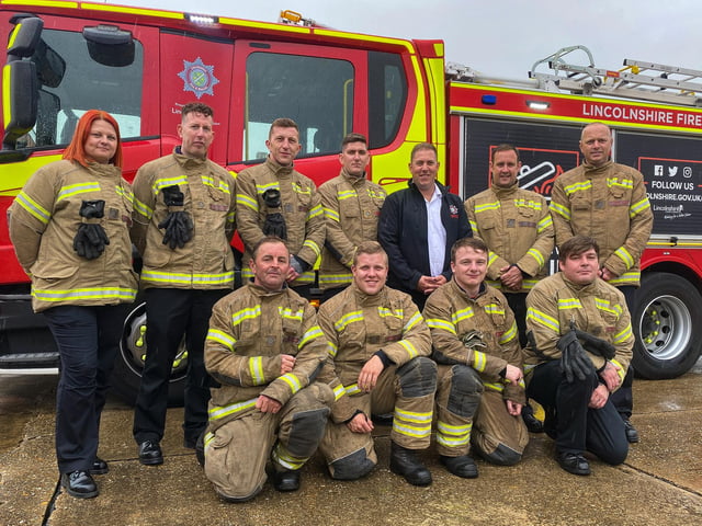 The crew at the Fire Station Open Day: (back row) Chantelle Goodwin, Ian Raines, Dean McNaughton, Matthew Ward, Brett Ward, Simon Parker, Steven Kirkham; (front row) Jason Shaw, Jake Hamilton, Nicky Arden, Mathew Hugill.