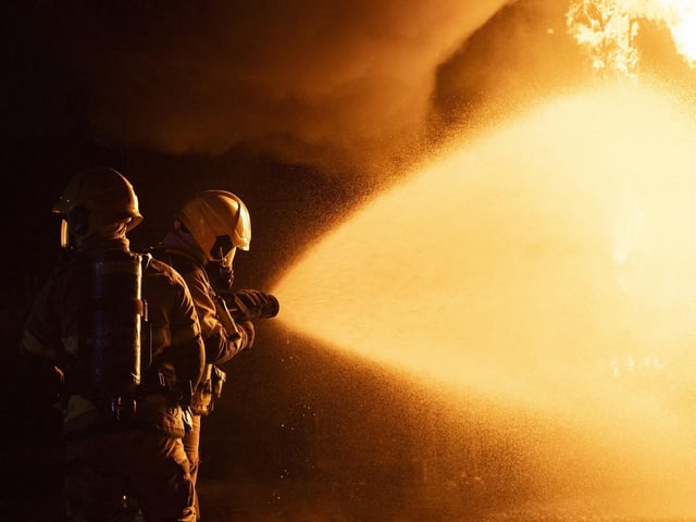 RAF Coningsby Firefighters in action. Photo: Sgt Nicholas Egan RAF