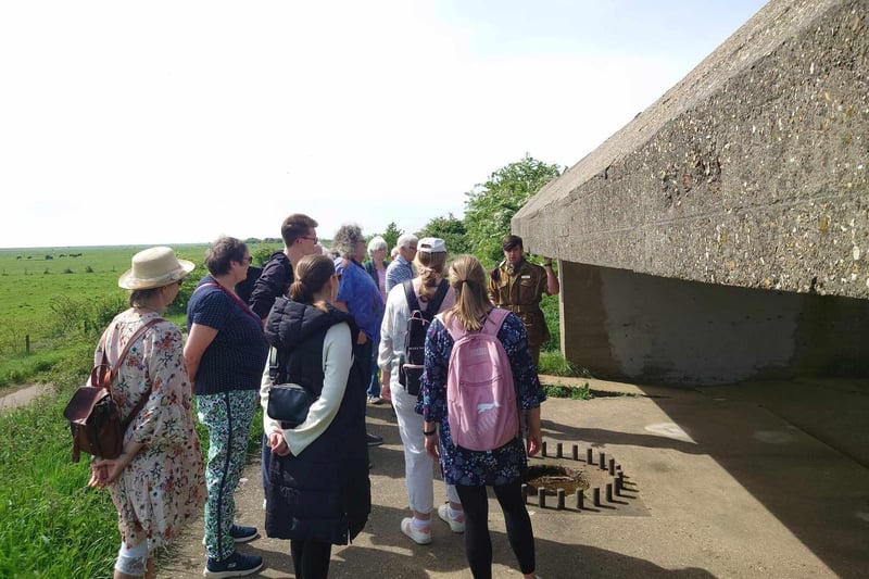 The visit included an explanation of the coastal sea defences that neighbour the museum.