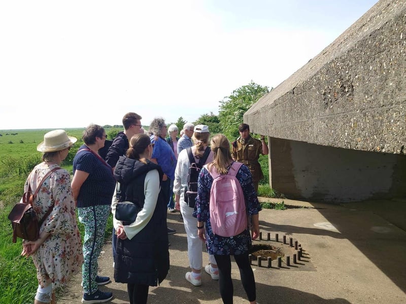 The visit included an explanation of the coastal sea defences that neighbour the museum.