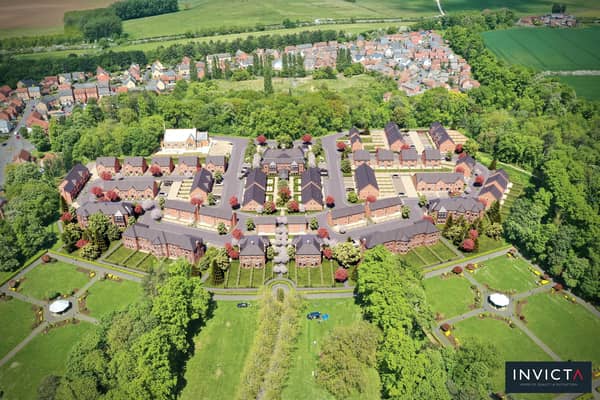 An aerial view of how the renovated old Rauceby Hospital could look in three years time. Image: Invicta Developments