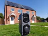 Electric car chargers fitted outside the new homes in Potterhanworth as part of the green effort.
