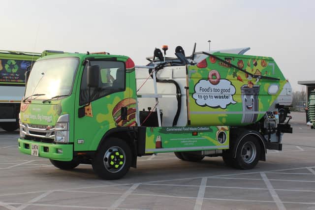 One of the new food waste collection trucks that will serve businesses in West Lindsey. Photo: WLDC
