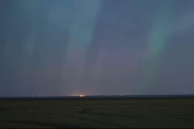 The few seconds of footage showing the Northern Lights over the Boston area, captured by Bartosz Fedkowicz.