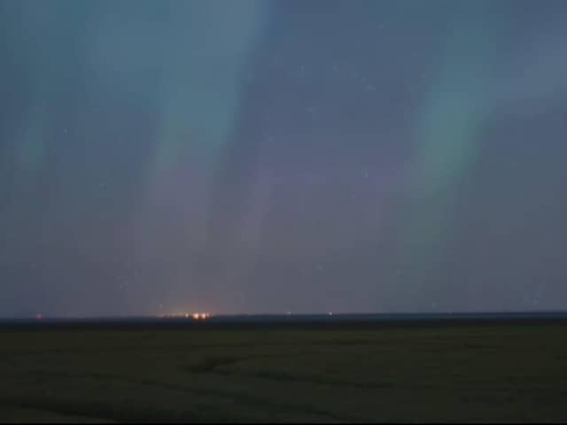 The few seconds of footage showing the Northern Lights over the Boston area, captured by Bartosz Fedkowicz.