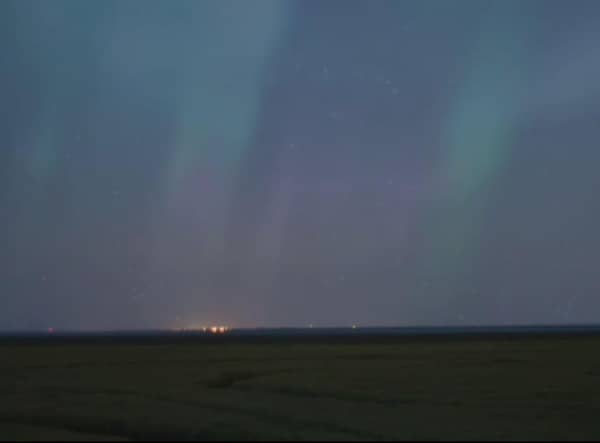 The few seconds of footage showing the Northern Lights over the Boston area, captured by Bartosz Fedkowicz.