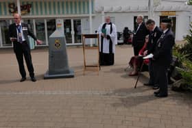 Vice Admiral Duncan Potts, president of the Royal Naval Association, with the Rev Richard Holden, and other guests at the service.