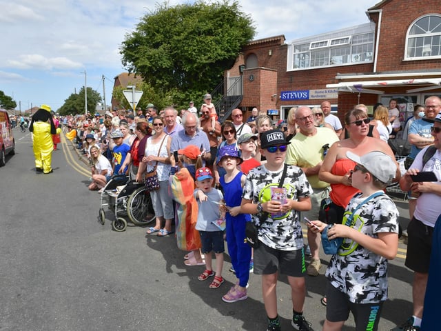 Crowds lined the streets for the carnival parade.