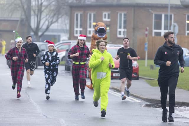 Participants in the annual RAF Coningsby Turkey Trot.
