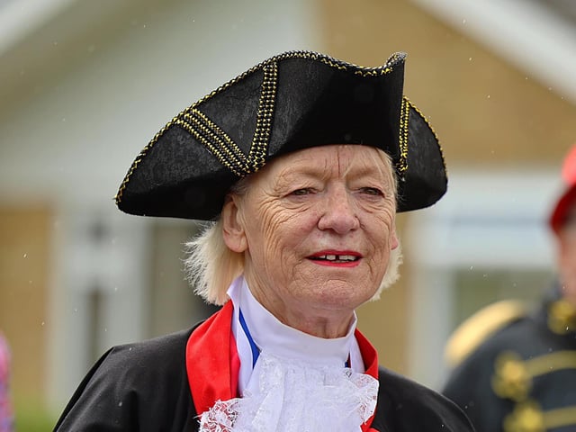 Oh Yeah, Oh Yeah - we are doing this! Town Crier Suzan Revell.