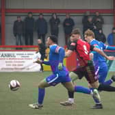 Trinity in action at Hyde on Saturday. Photo by Nathan Gannon.