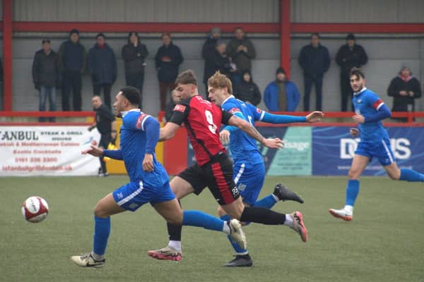 Trinity in action at Hyde on Saturday. Photo by Nathan Gannon.