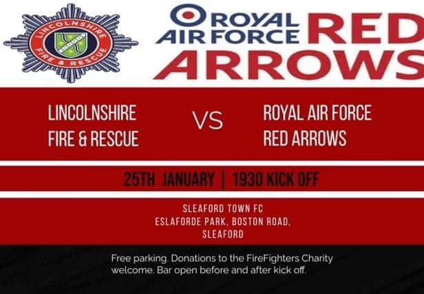 All are welcome to go along and enjoy the match between the RAF Red Arrows and Lincolnshire Firefighters.