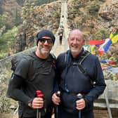Rob Wight (left) and Jez Hyland begin their Everest trek.