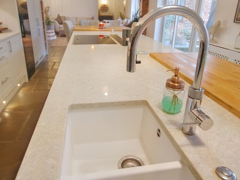 The living dining kitchen island.