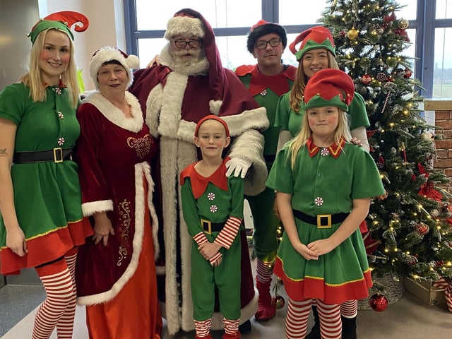Santa and his elves arrive at Pilgrim Hospital. Photo: ULHT
