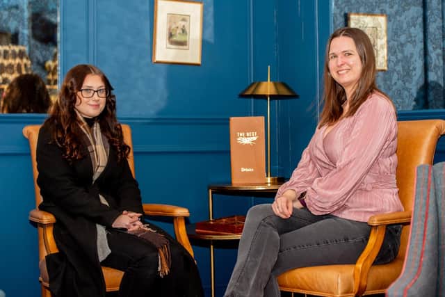 Alicia Hinchliffe and  Sarah Barker from APSS at the new Bainland Lodges.