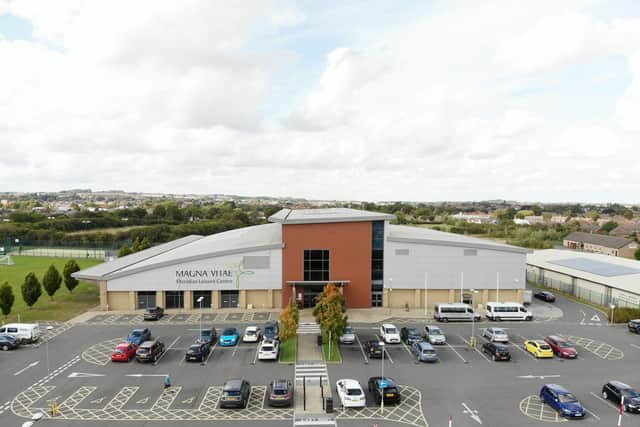 An external image of the Meridian Leisure Centre in Louth.