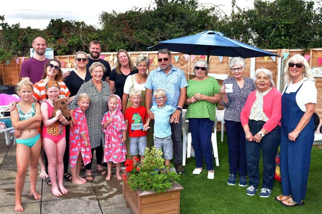 Guests and committee members celebrate the 50th anniversary of Heckington Swimming Pool. Photo: Mick Fox