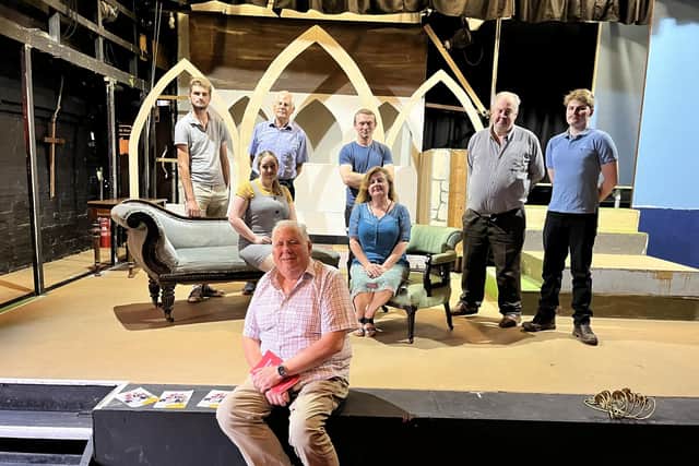 The cast of My Cousin Rachel, with director Chris Rozier (front).