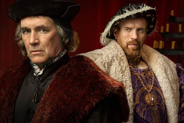 Mark Rylance stars as Oliver Cromwell and Damian Lewis as Henry VIII in Wolf Hall: The Mirror And The Light which has launched on BBC1 (photo: BBC/Playground Entertainment/Jay Brooks)
