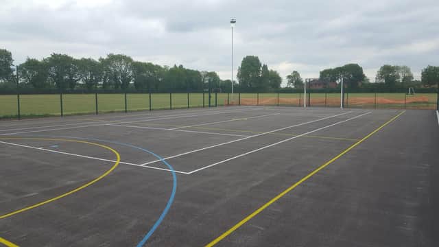 The multi-use games area at Ruskington's Parkfield playing field is off limits until further notice due to recent vandalism. (Archive photo of the MUGA prior to the damage being done).