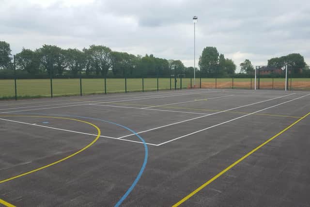 The multi-use games area at Ruskington's Parkfield playing field is off limits until further notice due to recent vandalism. (Archive photo of the MUGA prior to the damage being done).