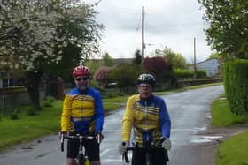Gainsborough Aegir Cycling Club members, Geoff Garner and Trevor Halstead in Grayingham.