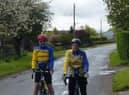 Gainsborough Aegir Cycling Club members, Geoff Garner and Trevor Halstead in Grayingham.