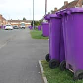 Purple recycling bin collections of paper and card are highly successful in Lincolnshire.