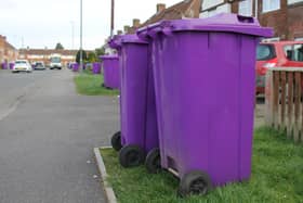 Purple recycling bin collections of paper and card are highly successful in Lincolnshire.