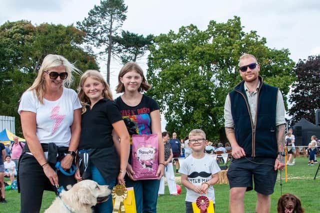 The Kirk family taking part in the dog show. Photo: Deborah Knowles