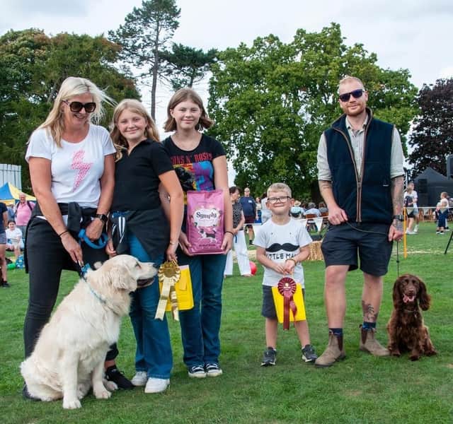 The Kirk family taking part in the dog show. Photo: Deborah Knowles