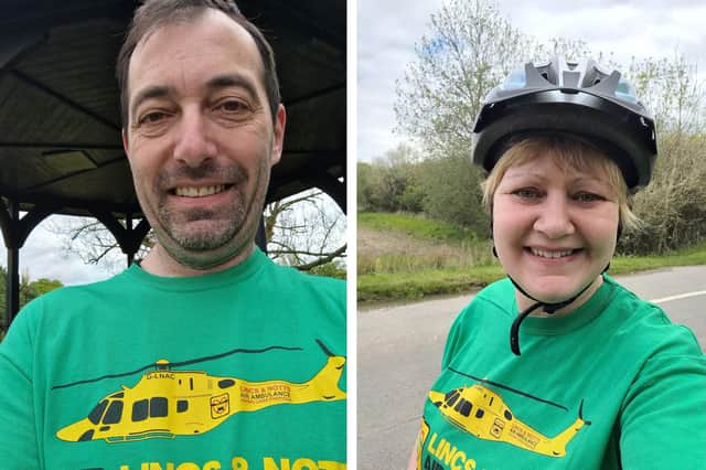 Air Ambulance fundraisers Anthony Wood and Kate Gyles of Sleaford.