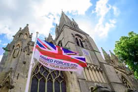 Gearing up for North Kesteven District Council’s Armed Forces Day events, including flag raising ceremony outside St Denys Church, Sleaford, and the awarding of veteran’s badges at the Veteran’s Lunch. Picture: Chris Vaughan Photography Ltd for NKDC
