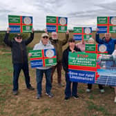 The Cliff Villages Solar Action Group at the site of part of the approved Springwell Solar Farm on Green Man Road, Navenby. Credit: LDRS