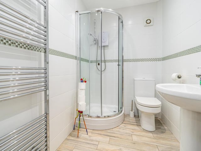 The downstairs shower room.