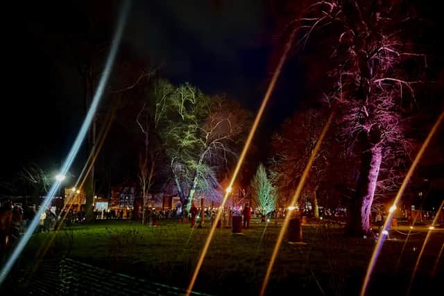 There was also a fire garden with lights, music and performers