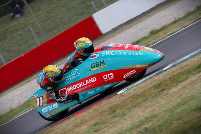 Ellis and Clement in race action at Donington.