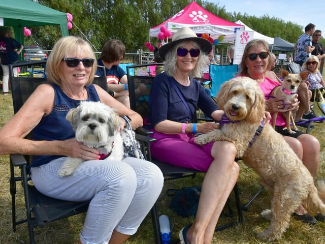 Pictured, from left: Annette Jakeman with Lottie, Christine Osborne with Matti, Jacqueline Wagner with Mitzi.