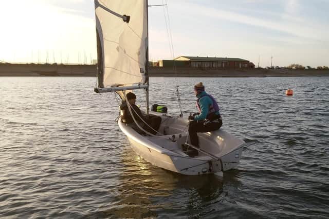 Enjoying sailing at sunset at Covenham SC