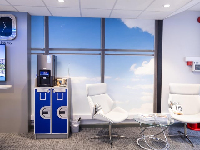 Tea and coffee facilities on an airport trolley.