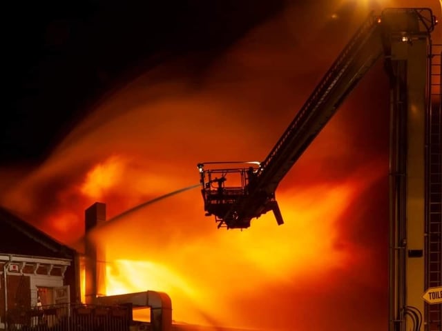 One hundred and 20 firefighters fought the blaze throughout the night.