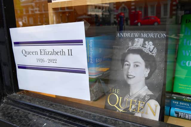 The window display at Waterstones in Boston.